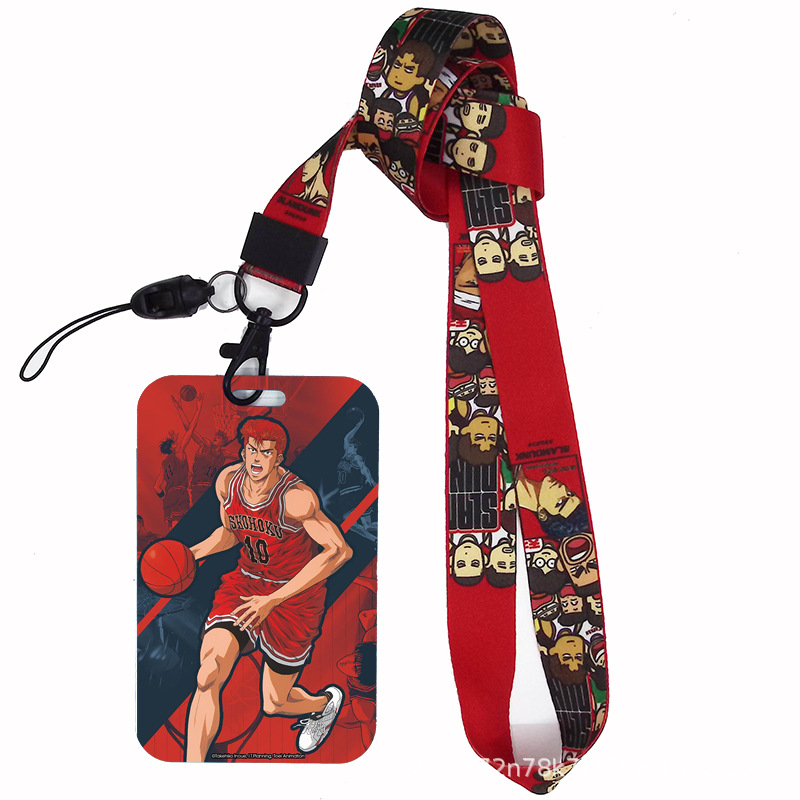 Dibujos animados japoneses slam dunk competencia nacional tarjeta de estudiante tarjeta de comida tarjeta de autobús cubierta certificado de trabajo titular de la cuerda del teléfono móvil