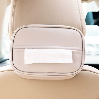 Car tissue box/set Tissue Box, Sun Visor Armrest - gray-leather-zipper-tissue-box