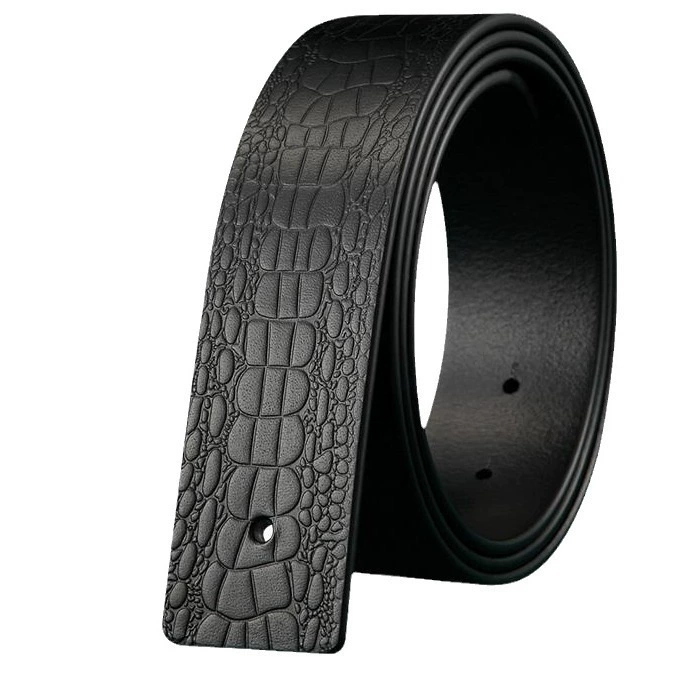 Belt men's leather without taking the lead with a smooth buckle and punching the head, the waist strap, no buckle, the male style cowhide without buckle pants band