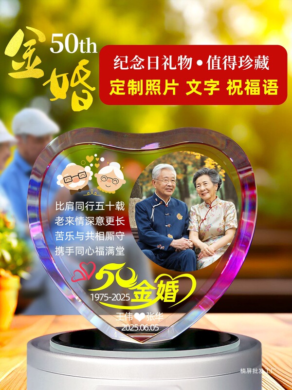 Customized Photo Gifts for Wedding Anniversaries: 1St/5Th/10Th/30Th Anniversary Gold Wedding Gifts for Parents, Husband, Wife
