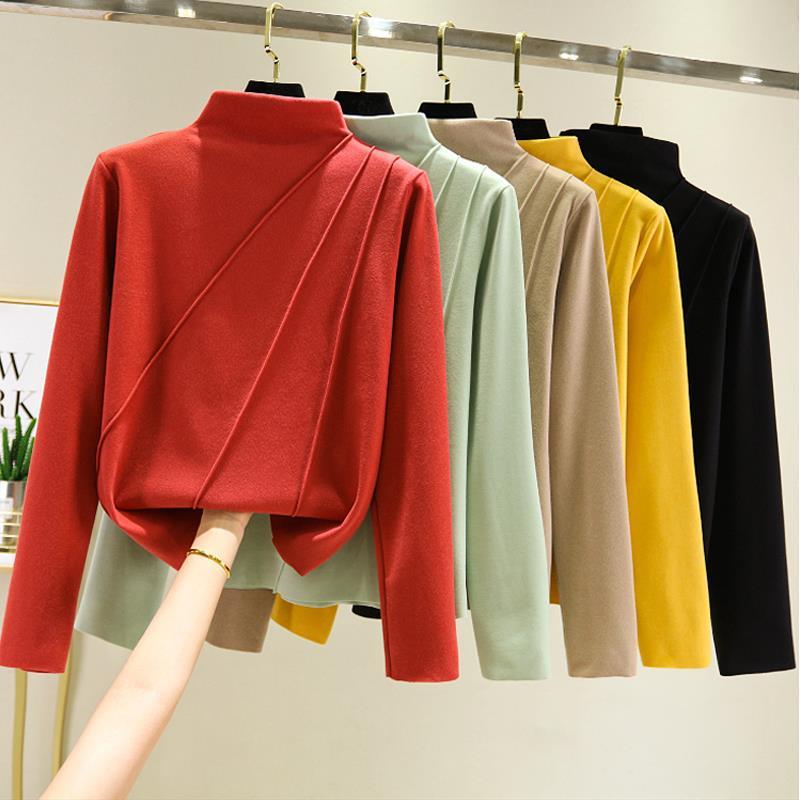 Five-season home large-size base shirt covering belly and making you…