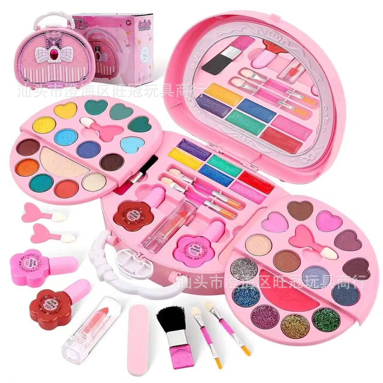 Cross-Border Hot-Selling Girls' Chanel-Style Beauty Makeup Toy Set, Children's Pretend Play Makeup Storage Handbag