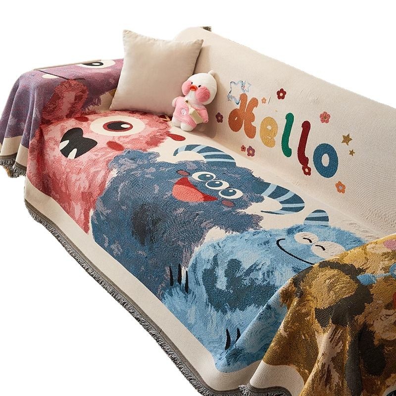 Toalla de tela para sofá de dibujos animados 2025 nueva cubierta de funda de cojín antideslizante manta universal de una pieza universal con todo incluido