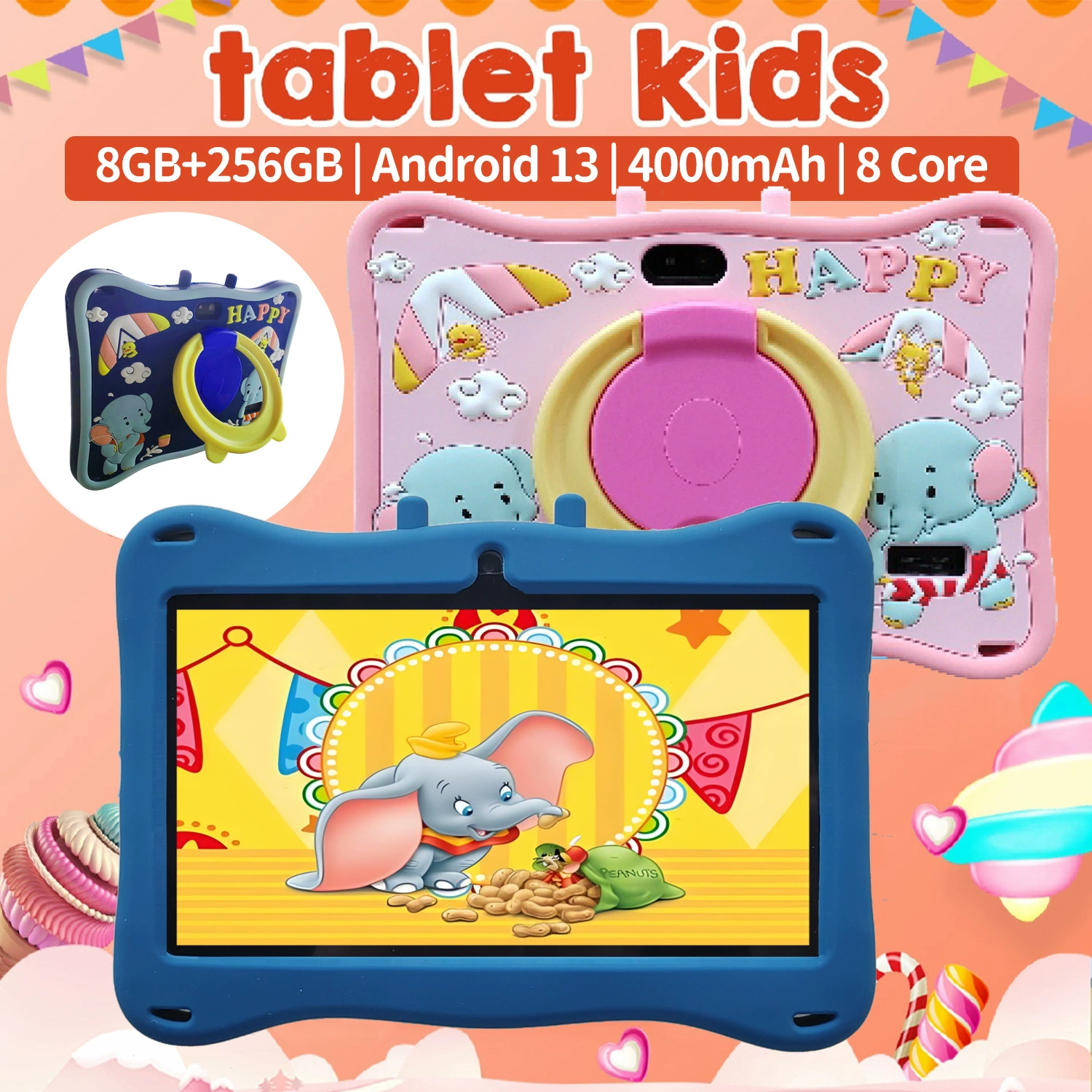 Entertainment tablet flying elephant, universal teaching laptop for students, 7 inch, Android