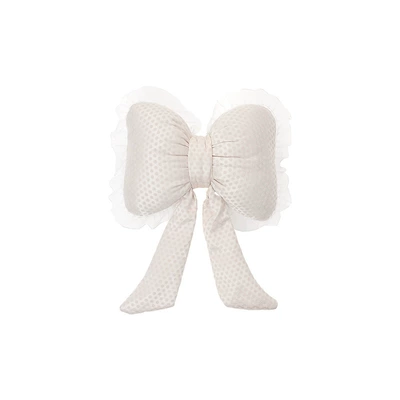 New Car Seat Cushion, Suitable: Seat cushion, seat cover - lace-polka-dot-ribbon-headrest-beige