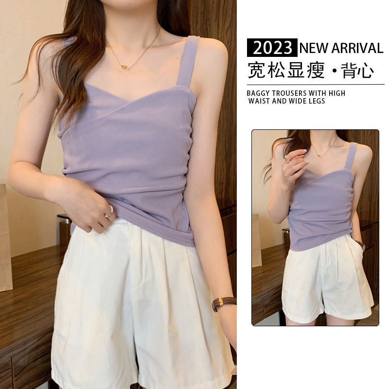 plus size French Style Small Camisole Women's 2024 New chubby girl 1.00 kg-150.00 kg Spice Girls Inner Base Top Outer Wear