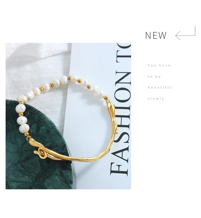 Bracciale in acciaio al titanio con perla d acqua dolce_voghion.com