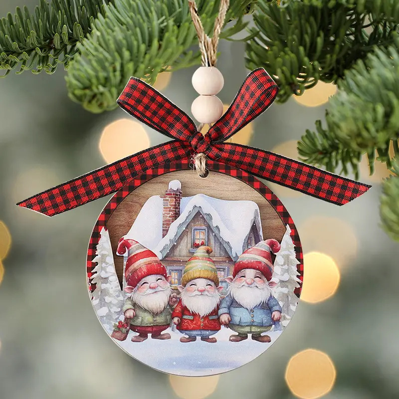 越境新居移転プレゼントクリスマスツリーのペンダント二重彫刻木造工芸品創意家庭装飾プレゼント|undefined