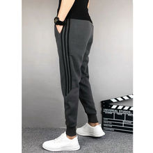 裤子加厚秋冬修身休闲裤加绒潮流三条运动男士束脚长裤男士裤子