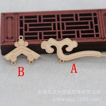 DIY饰品铜24k金保色2.5*130*50MM仿点翠半成品发簪配件材B1705