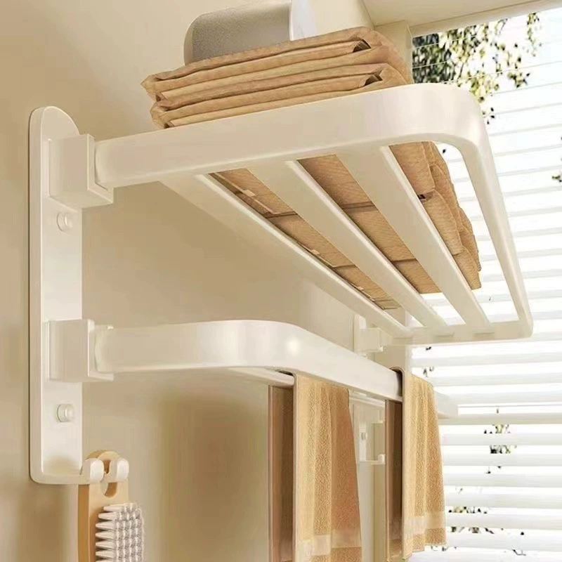 Молочно-белая вешалка для полотенец, вешалка для полотенец для ванной комнаты, настенная встроенная стойка для хранения без перфорации, Amazon
