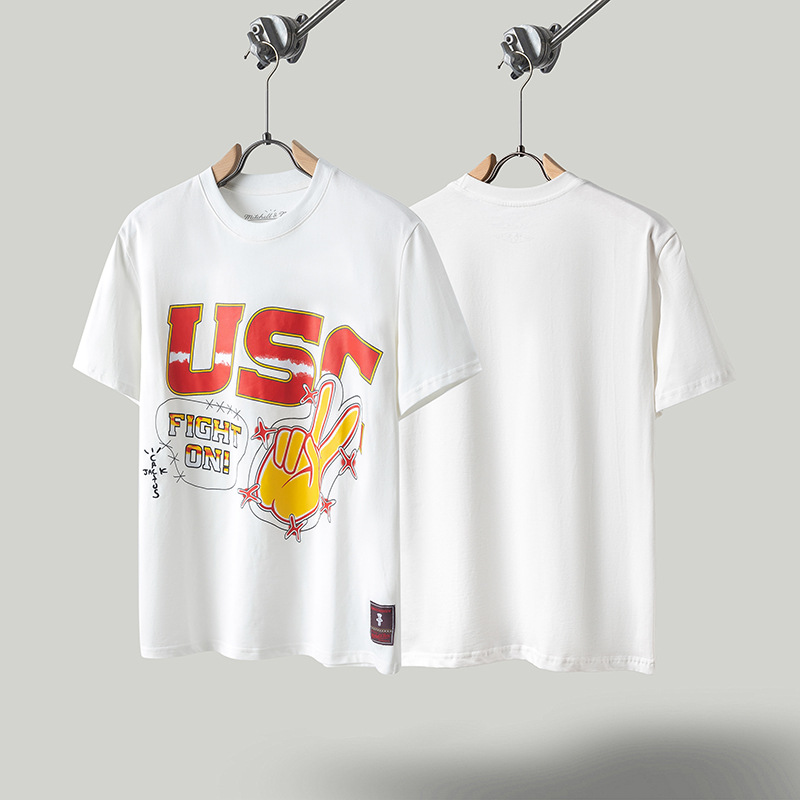 Travis de manga corta M mark Scott pequeño pato amarillo cactus relámpago rap tour TS pareja conjunta camiseta de hip-hop