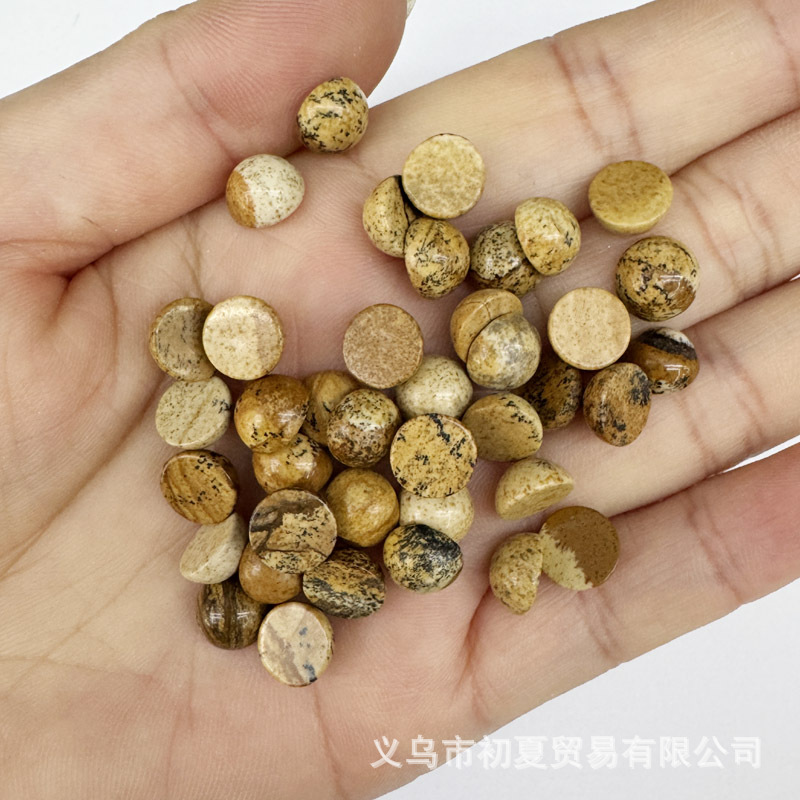 速売通爆金8mm天然石半円形戒面石パッチdiyビーズ部品卸売り