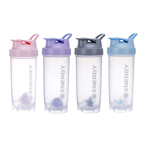 Cute internet celebrity sports and fitness water cup, large capacity, portable protein powder shaker cup, anti-fall student space cup