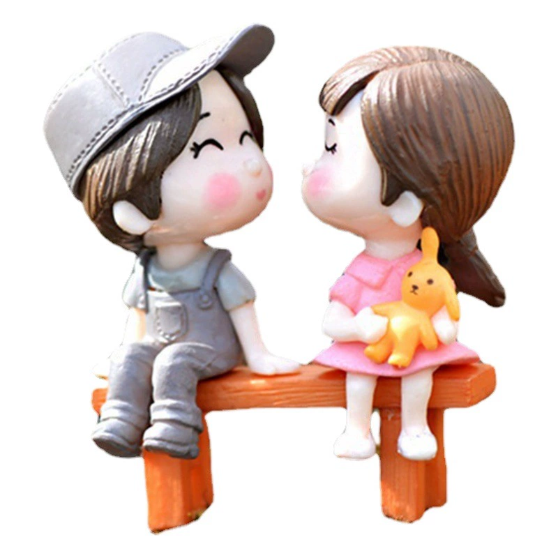 Микро-ландшафт, креативная милая целующаяся пара, аксессуары для украшения «сделай сам», свадебный торт, настольный автомобиль, маленькие украшения