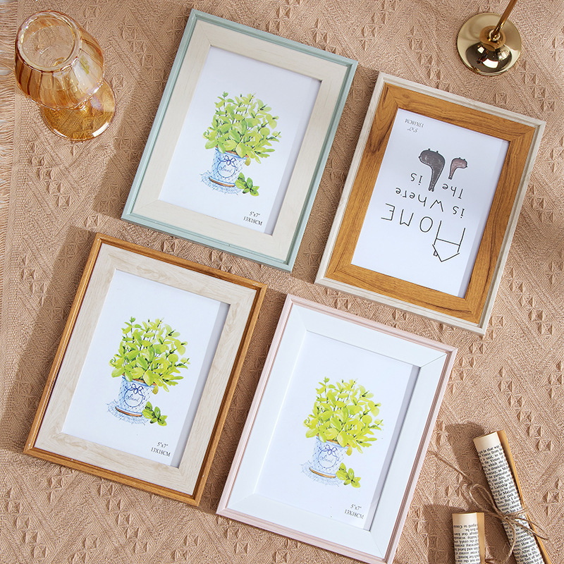 Nordic ins wind photo frame 6 inch 7 inch 8 inch multi-size fixed picture frame frame wall hanging table ornaments manufacturers wholesale