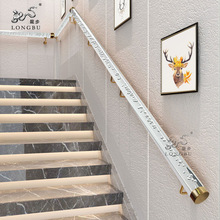 复式楼梯扶手防滑靠墙幼儿园老人走廊过道仿实木轻奢水晶扶手