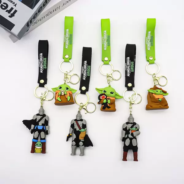 Cross-Border Creative Cartoon Star Wars Yoda Keychain Pendant Bag Car Keychain Accessories Gift Wholesale