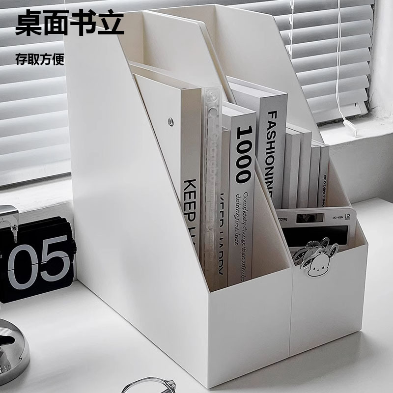 Book Stand File Rack Dormitory Desktop Storage Rack Book Shelf Storage Box Vertical Office Bookshelf Bookend Storage Rack