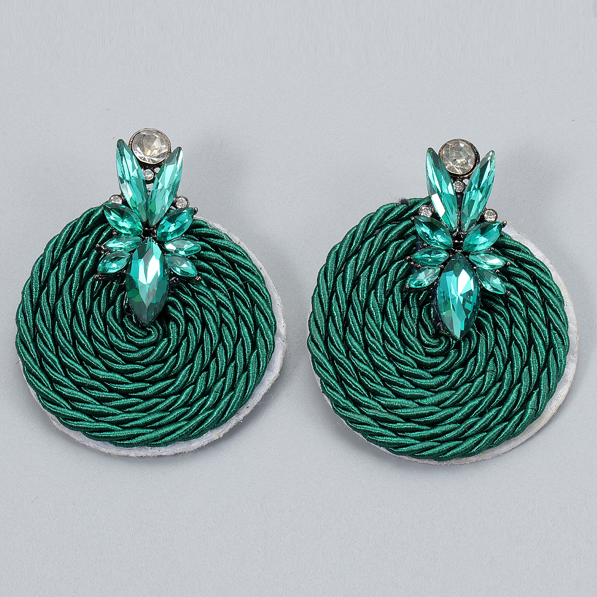 fashion handmade woven round earrings