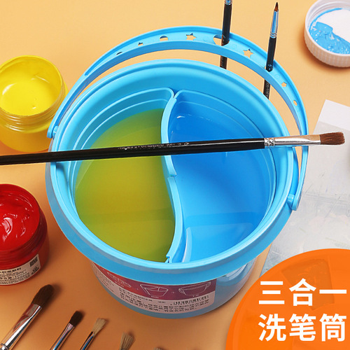 Practice multi-functional plastic bucket every day, separate art painting, portable color palette, brush holder, art bucket, brush washing bucket