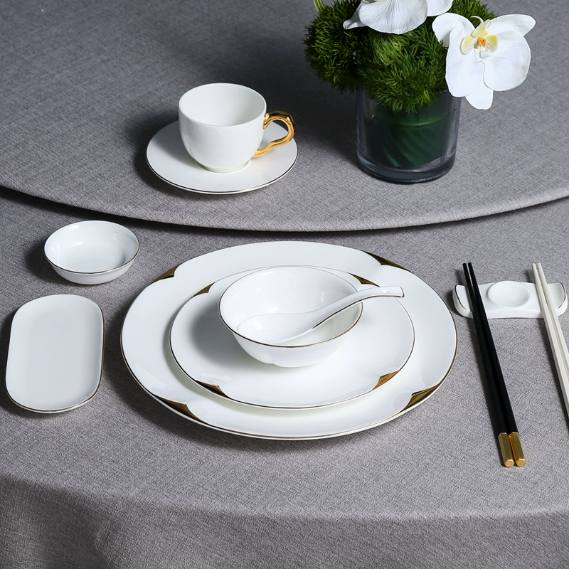 Tableware for hotel, set for commercial use, dinner plate, 4 piece set
