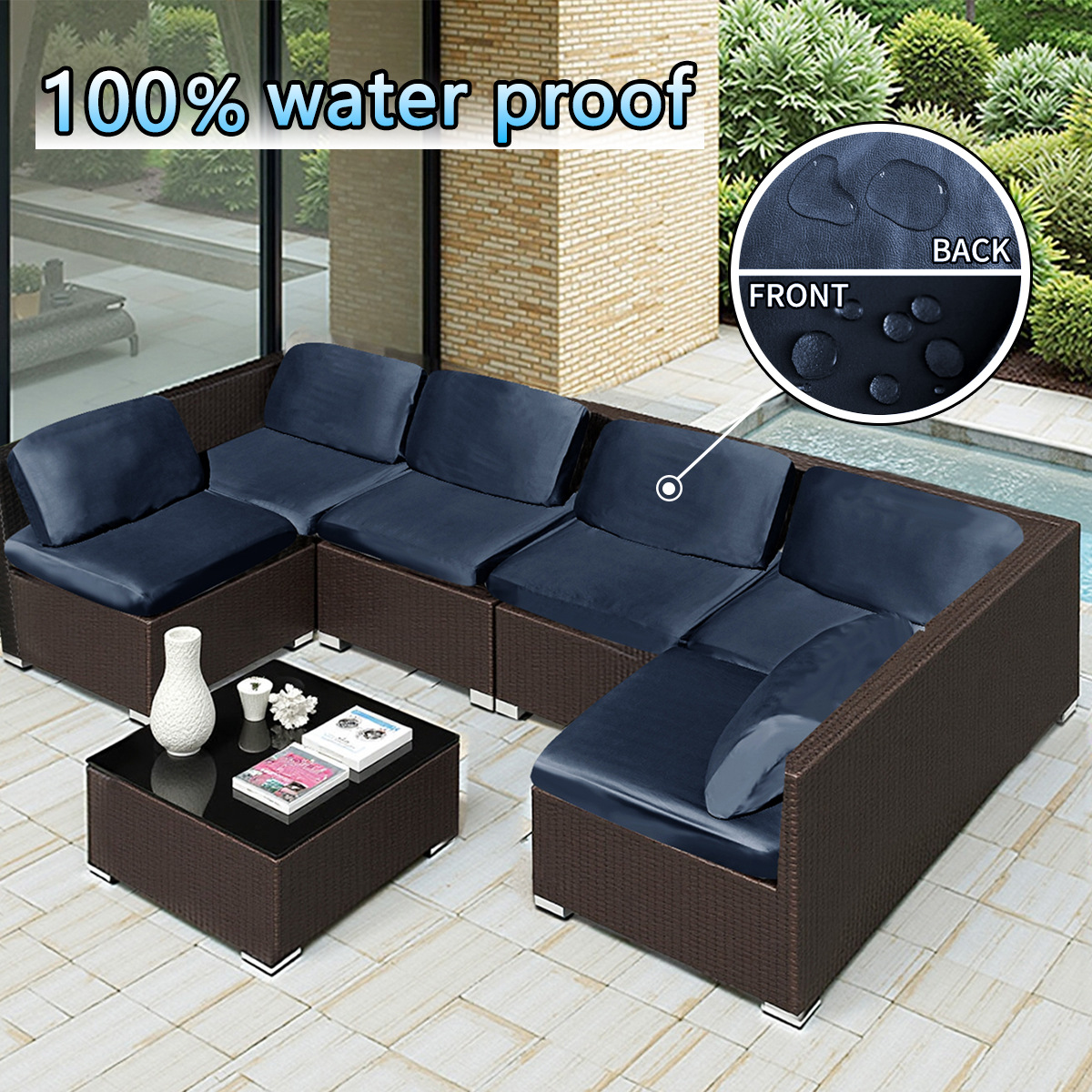 Amazon transfronterizo TPU película impermeable seda seda sofá cojín cubierta de sofá elástico al aire libre cubierta de sofá