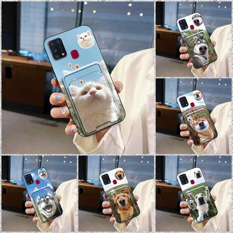Suitable for Samsung Mobile Phone Case Card Slot, Creative and Interesting Photo Selfie, Cute Couple, Youthful Texture Id Card
