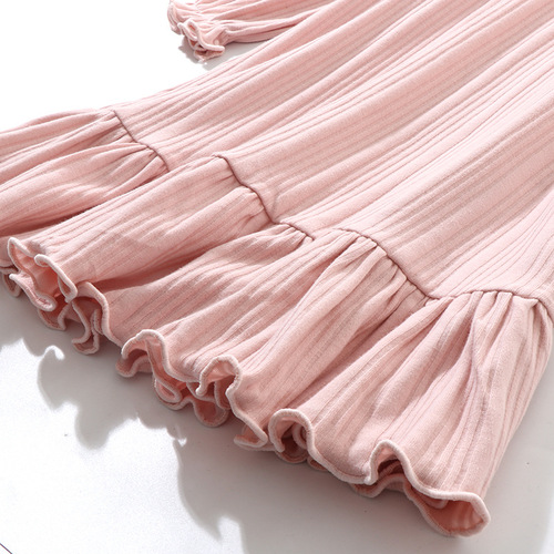 Women's new long-sleeved nightgown, home clothes similar to lace princess style girls' pajamas, cotton parent-child style air-conditioned clothes