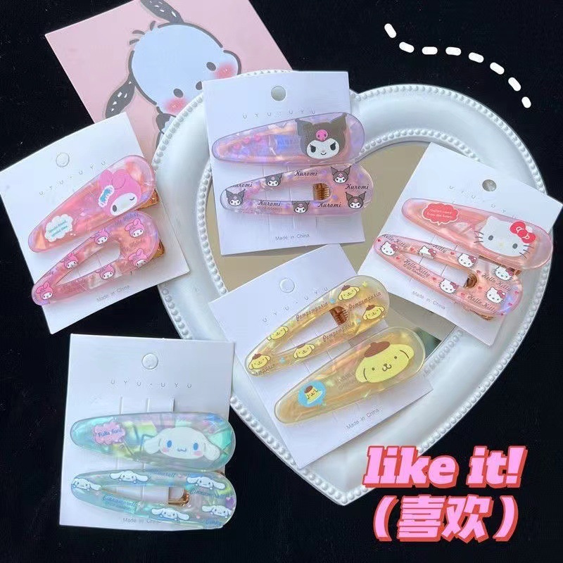 Sanrio Series Coolomie Dog Merodie Cute Laser Hairpin Bangs Cartoon Girl Duckbill Clip