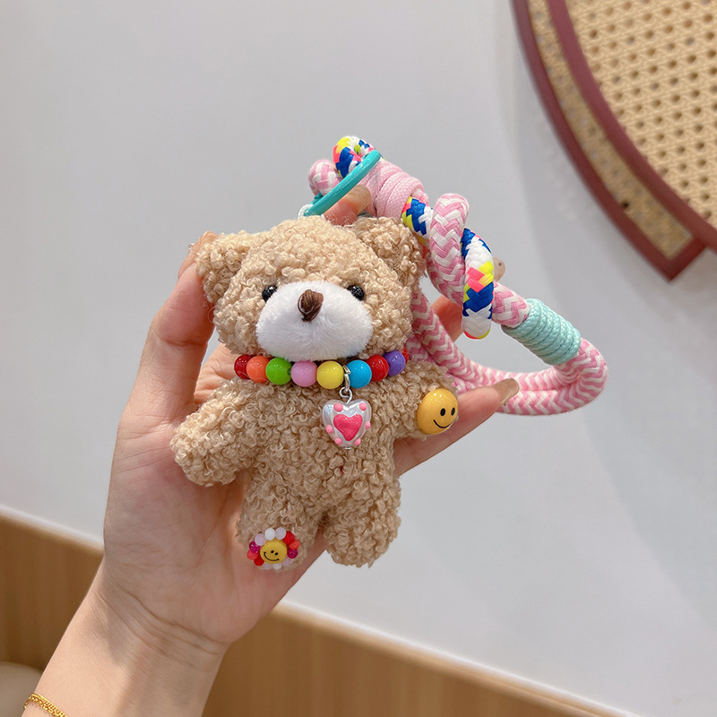 60g Weight Bag Pendant, Keychain Classification 1 Piece Quantity Daily, Street Occasion Plush Material Bear Pattern Unisex Gender Cartoon Style, Cute Style 1 Piece Cartoon Style Cute Bear Plush Unisex Bag Pendant Keychain 2