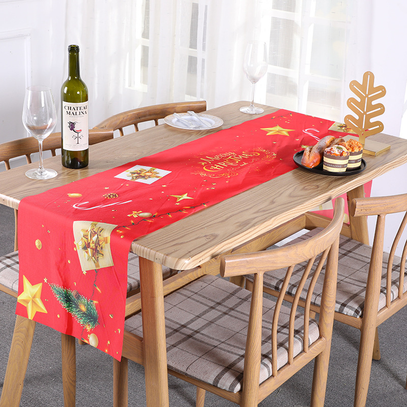 2022 transfronterizo nuevo camino de mesa de Navidad mantel mesa de comedor sala de estar decoración suministros impresión creativa a prueba de agua
