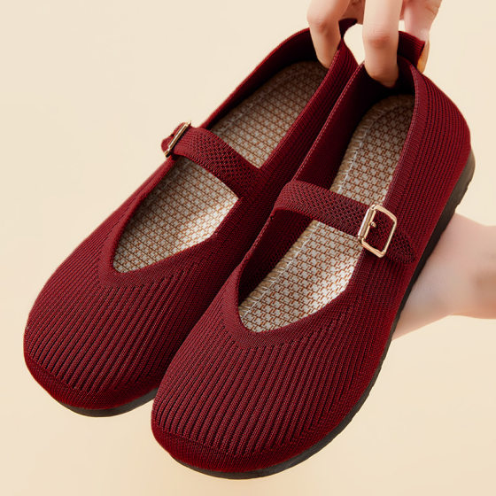 Shoes Women's Casual Cross-border Women's Shoes Summer Shallow Mouth Polyurethane Flat Shoes Round-toe Soft-soled Not Tired Moms Shoes