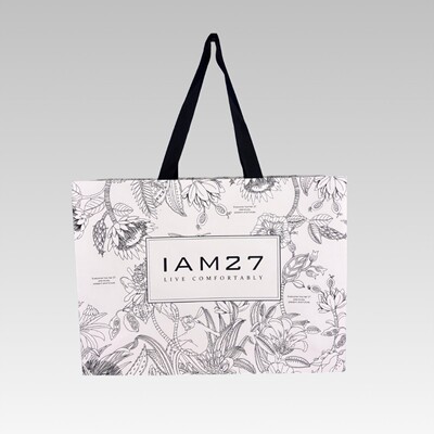 source factory new pattern goods in stock Waistline paper bag couture reticule Tea advertisement Propaganda Shopping bag White card