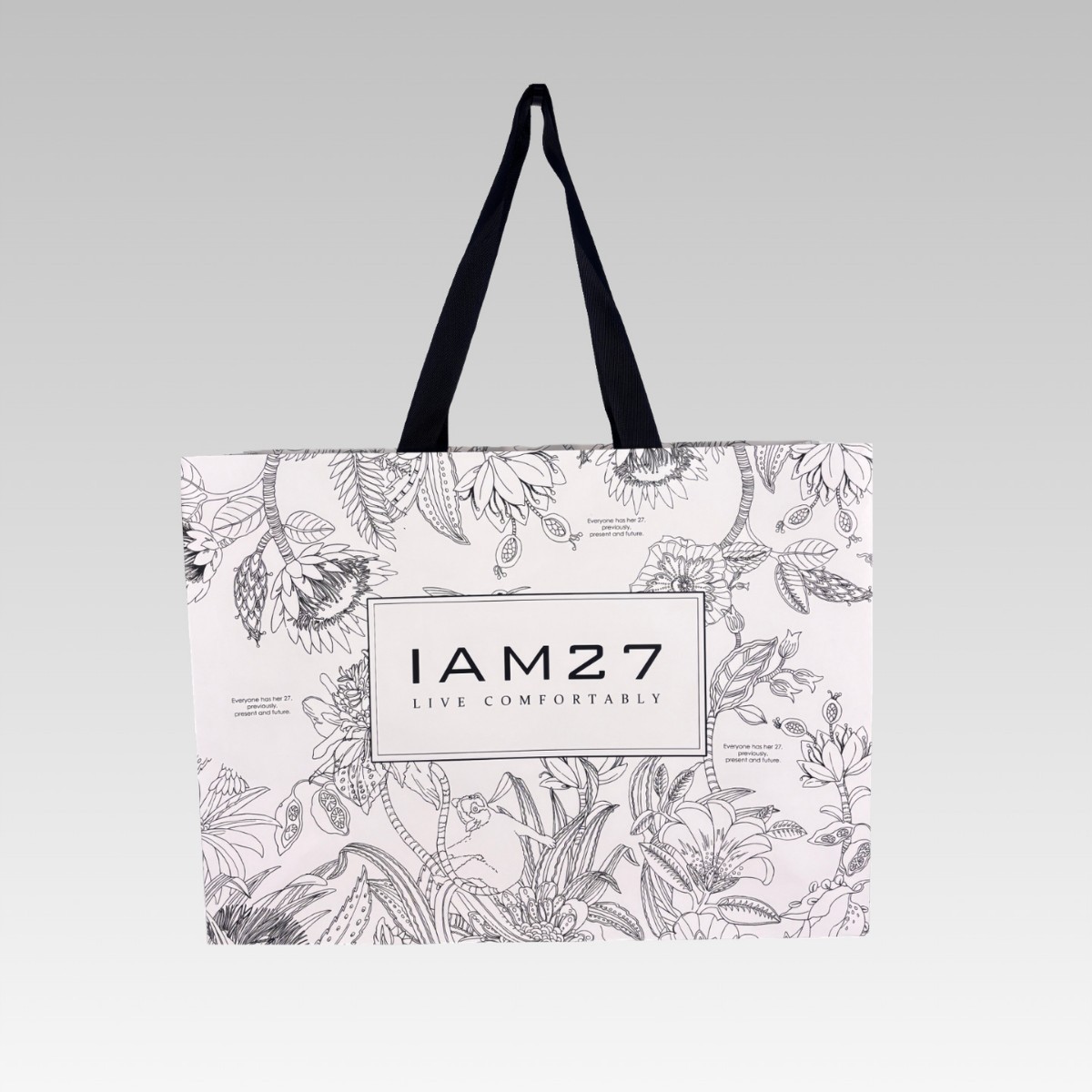 source factory new pattern goods in stock Waistline paper bag couture reticule Tea advertisement Propaganda Shopping bag White card