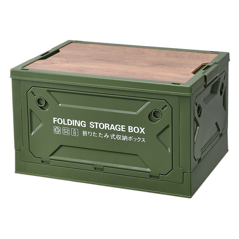 Acampar al aire libre 5 abierto caja plegable de almacenamiento de madera cubierta de la caja de almacenamiento de copia de seguridad del coche caja de almacenamiento de picnic