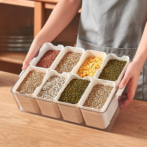 Carefully selected onion, ginger and garlic ingredients eight-compartment crisper box kitchen refrigerator special storage box food grade transparent storage box
