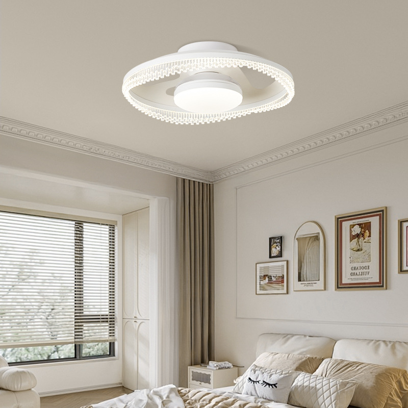 Lámpara de ventilador sin hojas anti-soplado directo Lámpara de techo del dormitorio principal 2025 nueva habitación para niños comedor ventilador de techo invisible ventilador eléctrico