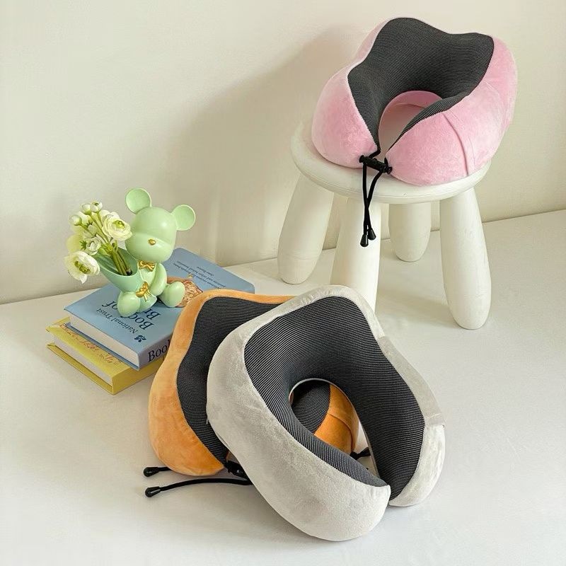 Almohada Cervical en Forma de U de Algodón de Memoria, para Oficina y Viajes