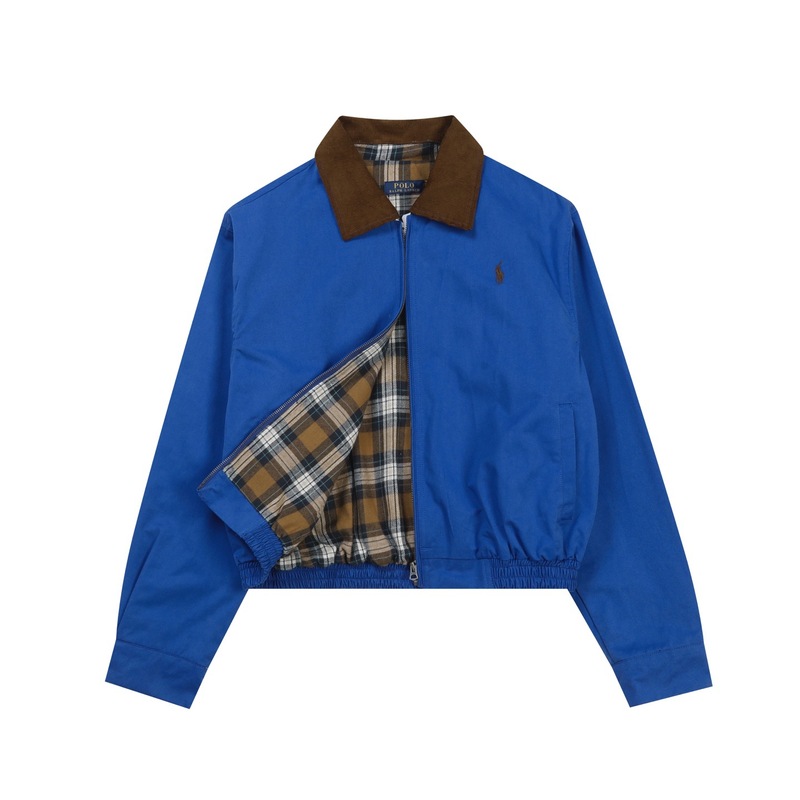 跨境RALPH LAUREN拉夫劳伦小马刺绣校园风翻领夹克美式复古外套|undefined