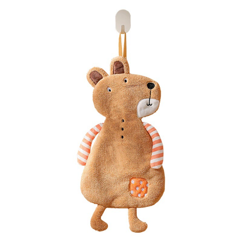 Мультяшные животные в форме коралловый бархат полотенце для ванной ванной висит впитывание полотенце для кухни утолщение вышивка квадратное полотенце через границу