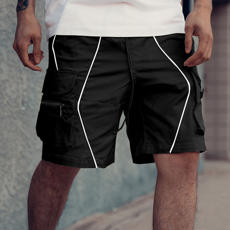 Bermudas hombre deporte casual holgadas bolsillos múltiples verano_voghion.com