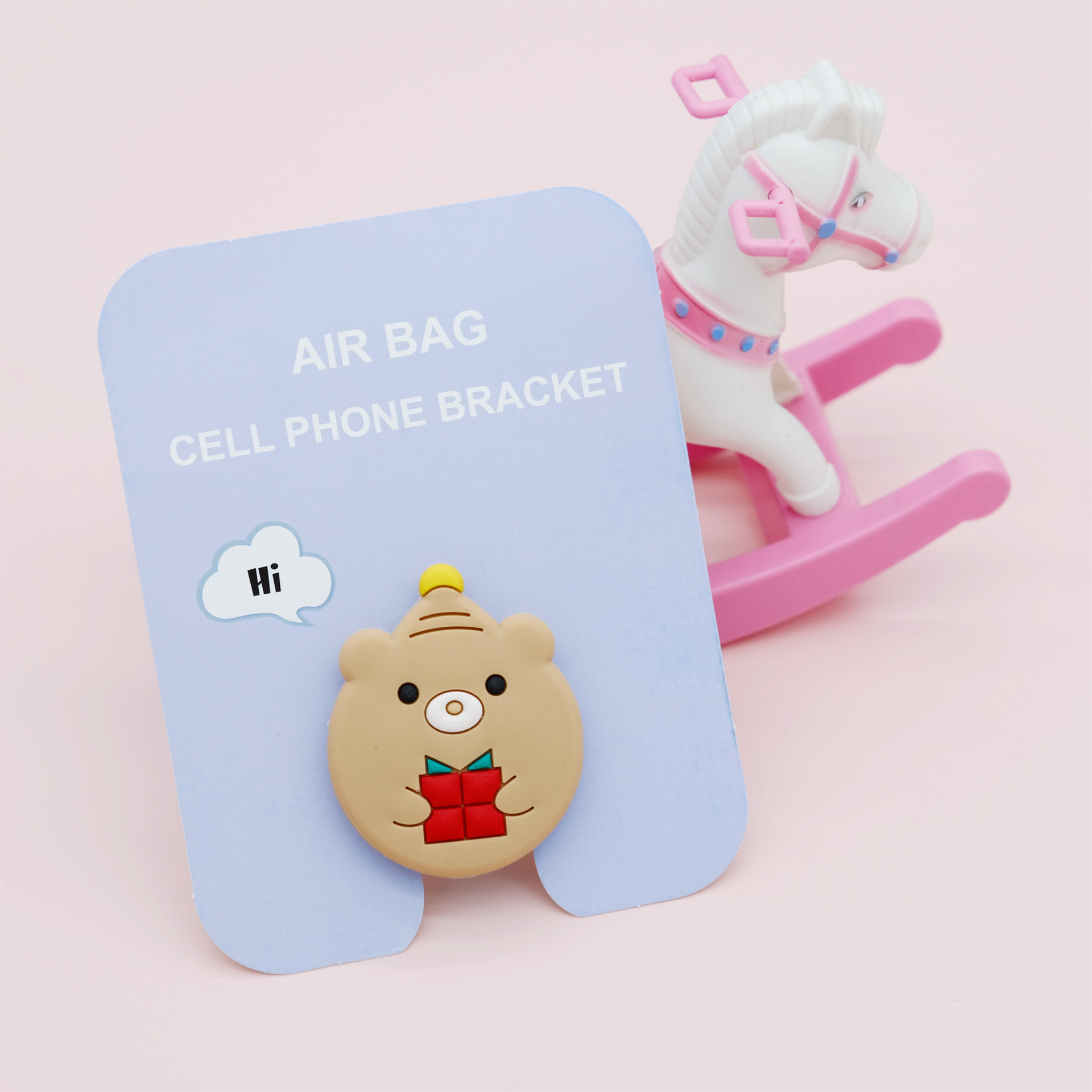 Airbag de dibujos animados soporte de teléfono móvil retráctil creativo personalizado escritorio plegable adhesivo perezoso soporte pequeño multifuncional