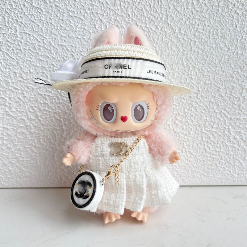 Labubu Skirt, Small Fragrant Style, Labubu Suit, Big-Name Fashion Celebrity Style, First and Second Generation Clothes, 17cm Baby Clothes