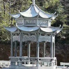 景观雕塑;亭子;石雕