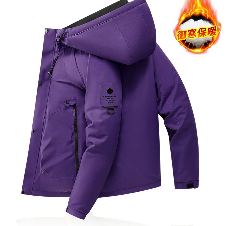 Cross-Border Wholesale Graphene Smart Heating Jacket Men's Hooded Thickened Cotton Coat Outdoor Work Jacket