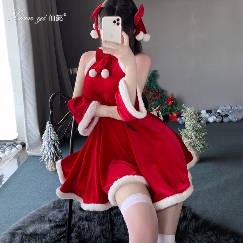 Xian Yi Bride War Gown Cute Princess Christmas Dress Anchor Christmas Dress Pure Desire Set Women S26
