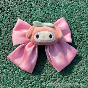 Electric Motorcycle Accessories Cartoon Doll Kuromi Ears Plush Detachable