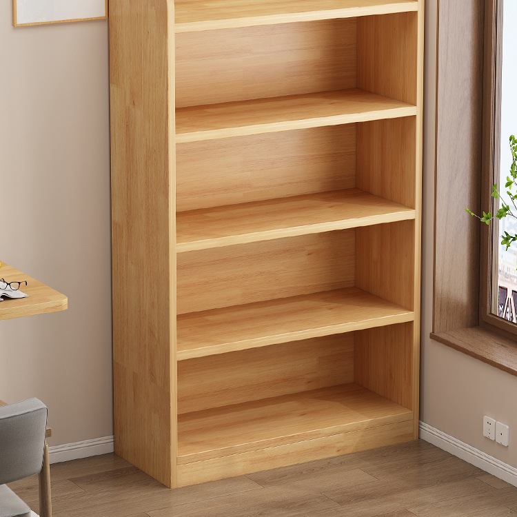 Solid Wood Bookshelf Floor-Standing Storage Rack Kidsren's Simple Bookcase Space-Saving Integrated Wall Cabinet Household Pine Book M&