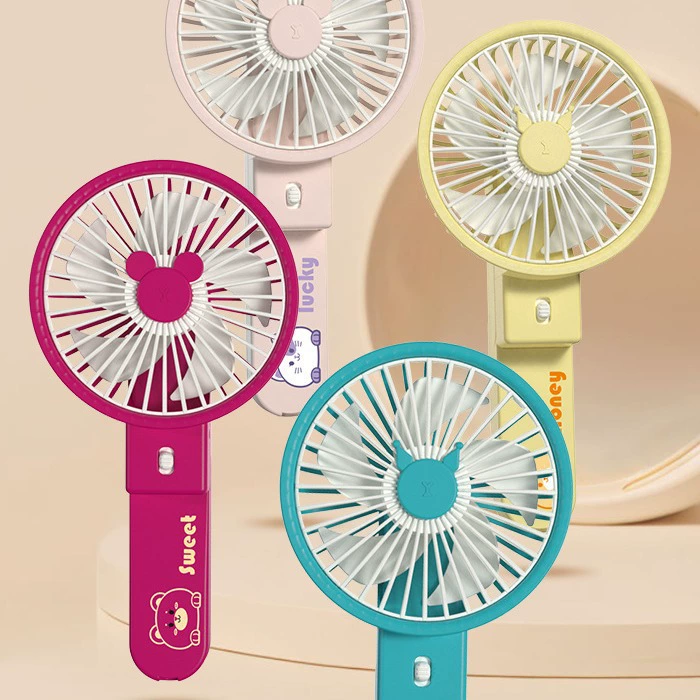 Small handheld folding portable air fan for students, new collection